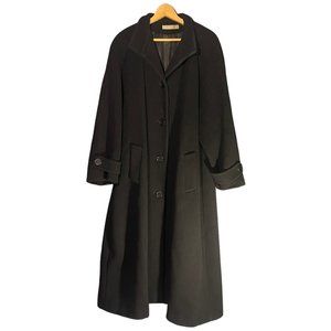 Perry Ellis Portfolio Women's Overcoat 4 Front Button Single Breast Black Size 1
